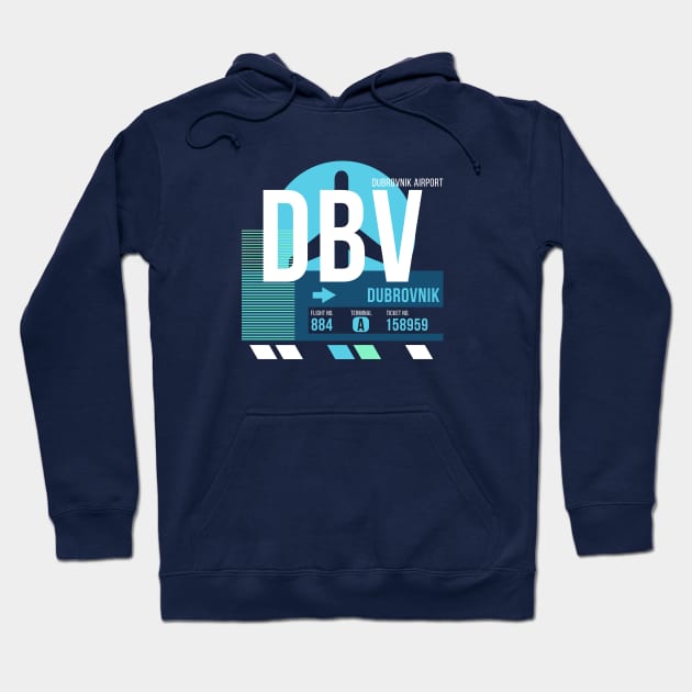 Dubrovnik (DBV) Airport // Sunset Baggage Tag Hoodie by Now Boarding